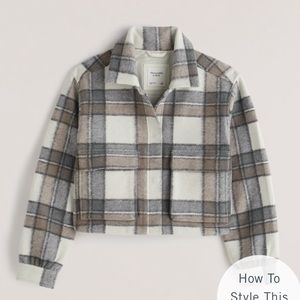 A&F Cropped Cozy Shirt Jacket